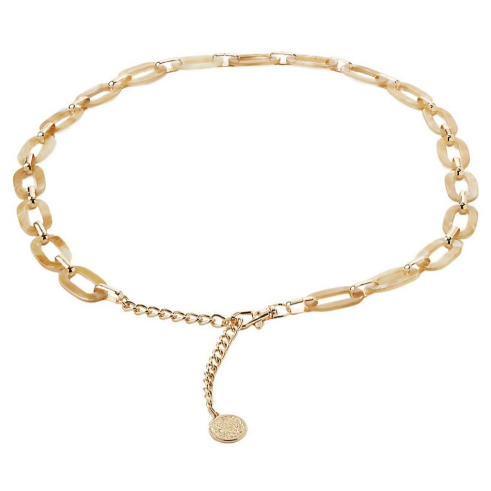Oval Resin Link Chain Belt